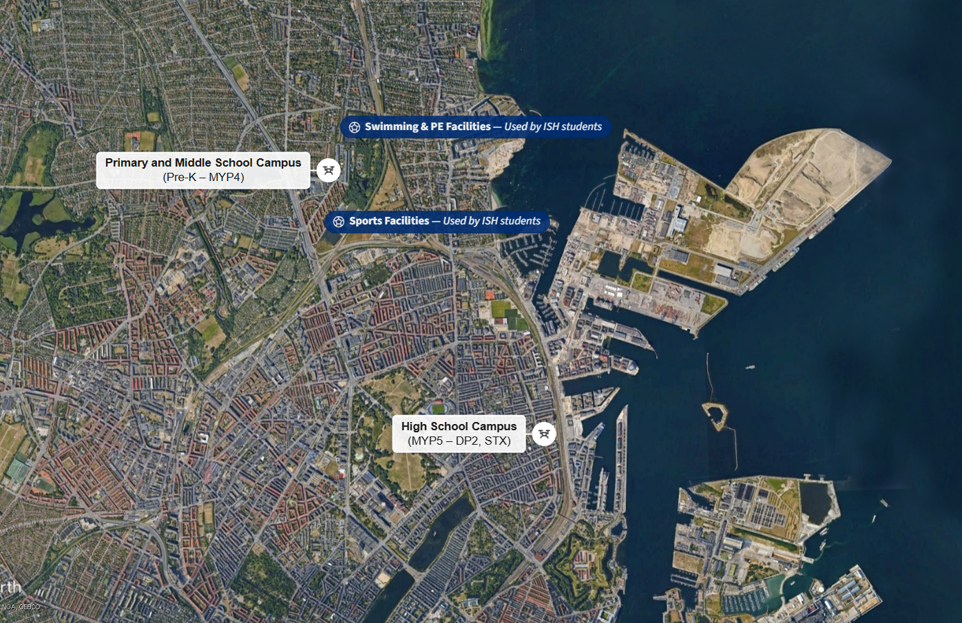 Kortlag med forbundne scener over et større geografisk område